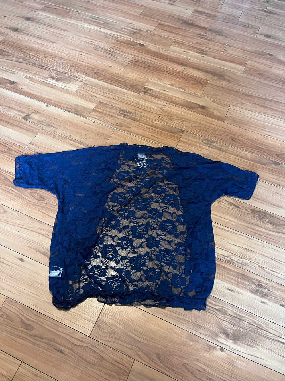 Lace Kimono Cardigan - Royal Blue - Picture 6 of 6
